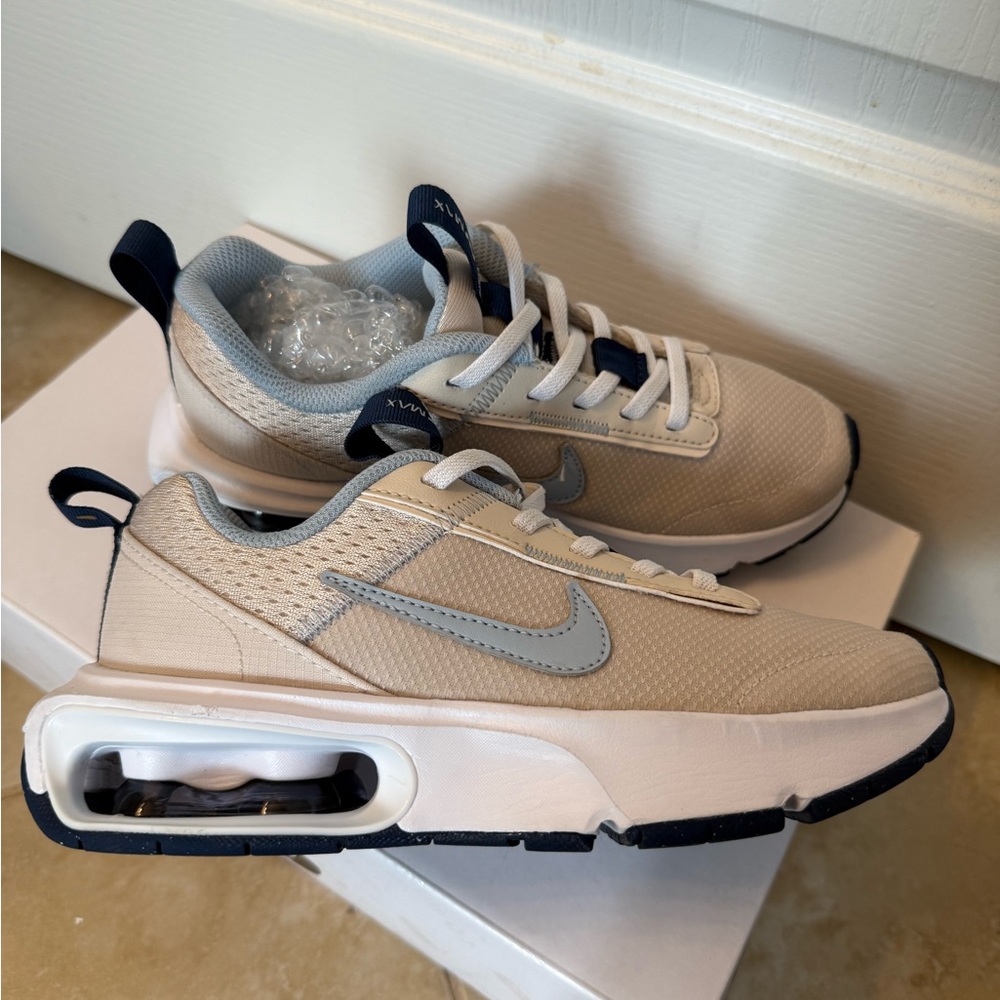 Nike Tan and Gray Sneakers with Air Max Cushioning